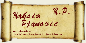 Maksim Pjanović vizit kartica